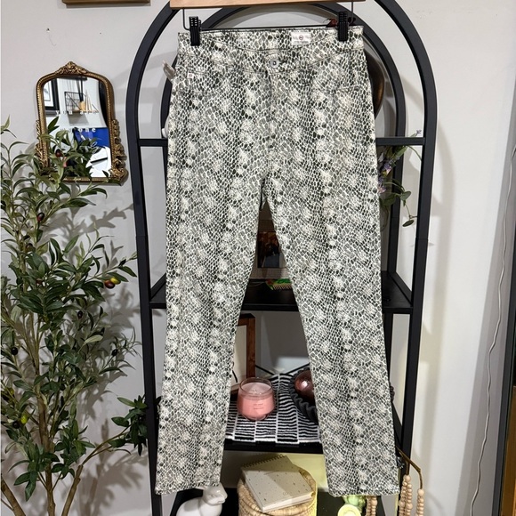 AG ADRIANO GOLDSCHMIEL The Mari Snake Jeans high rise straight size 26 - Picture 2 of 10